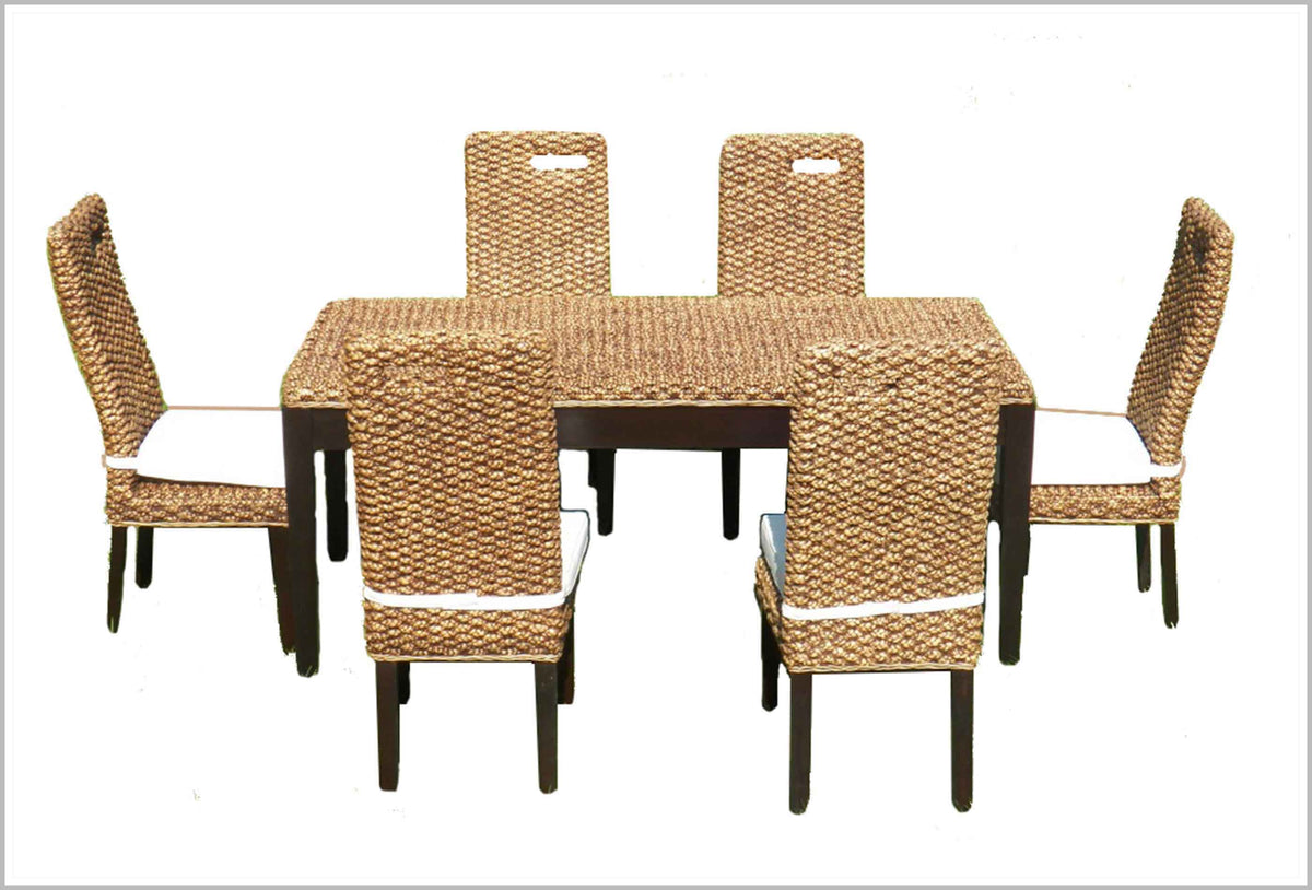 Mesa de comedor de rattan natural