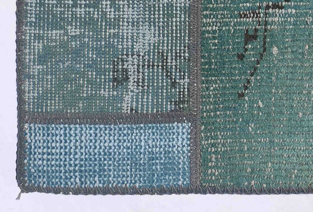 Alfombra de lana turca, patchwork vintage, ideal para living