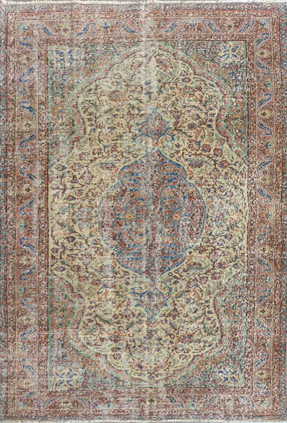 Alfombra persa vintage de lana hecha a mano, estilo envejecido - Consorcio Persa