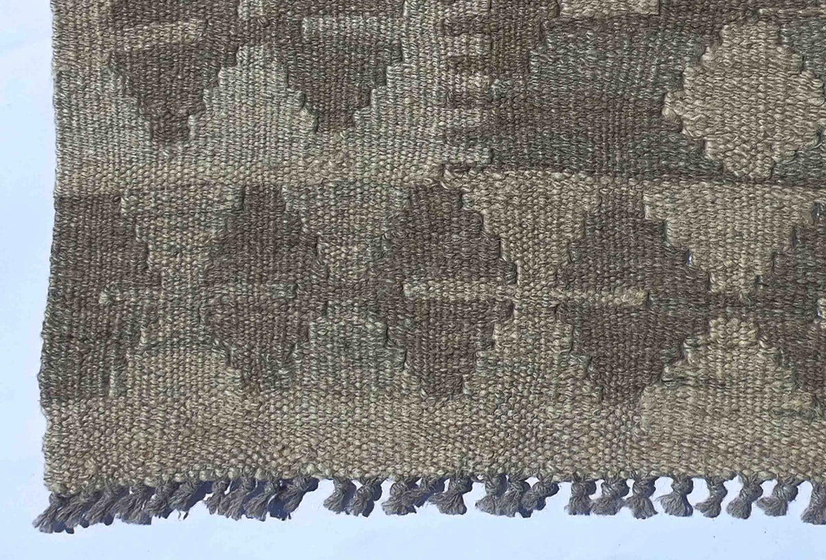 Alfombra de lana artesanal, estilo vintage con diseño geométrico