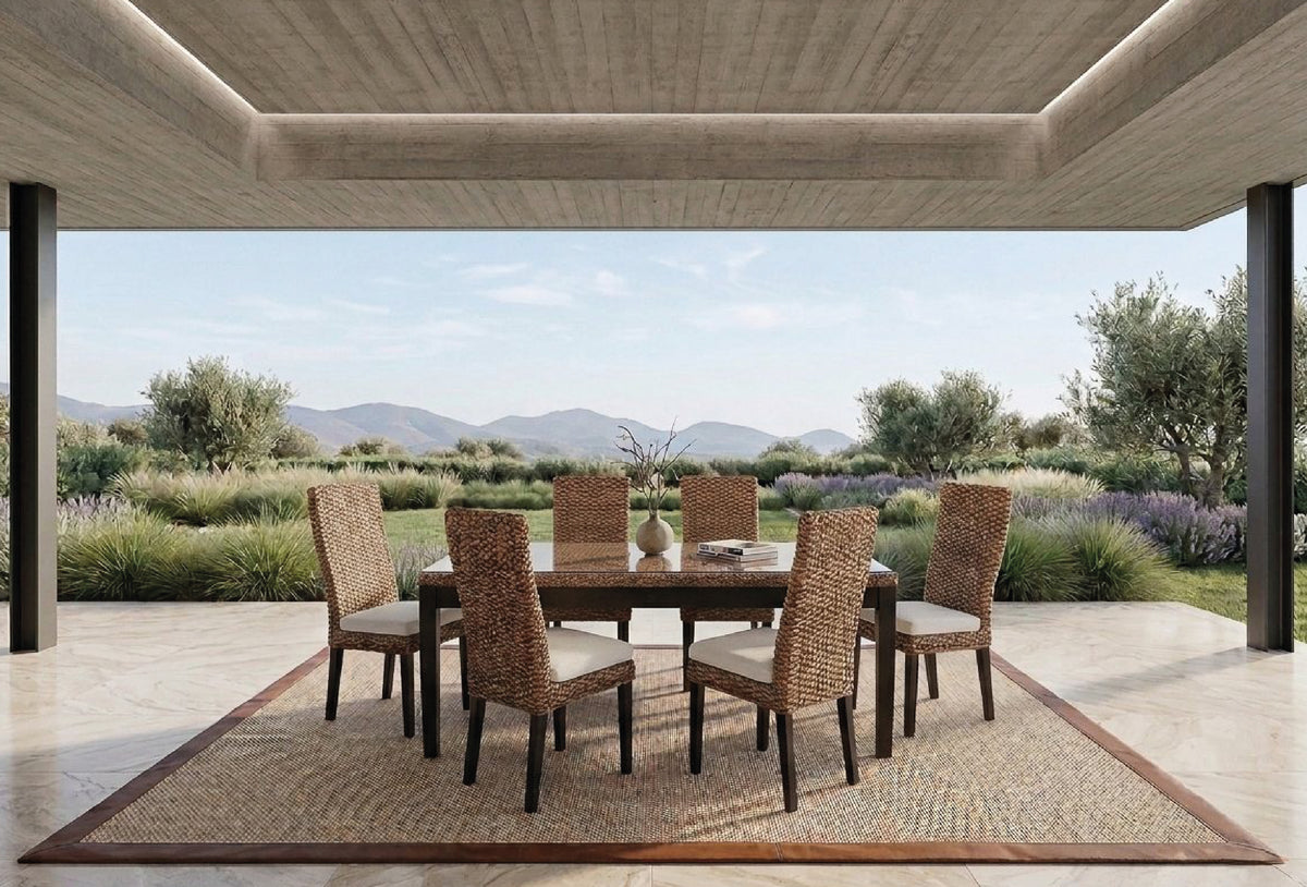 Comedor de rattan natural Isabella 6 sillas