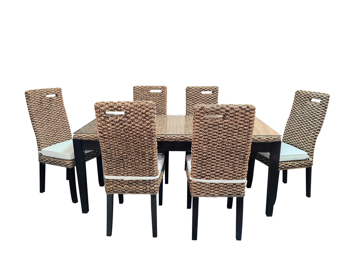 Comedor de rattan natural, Isabella 6 sillas
