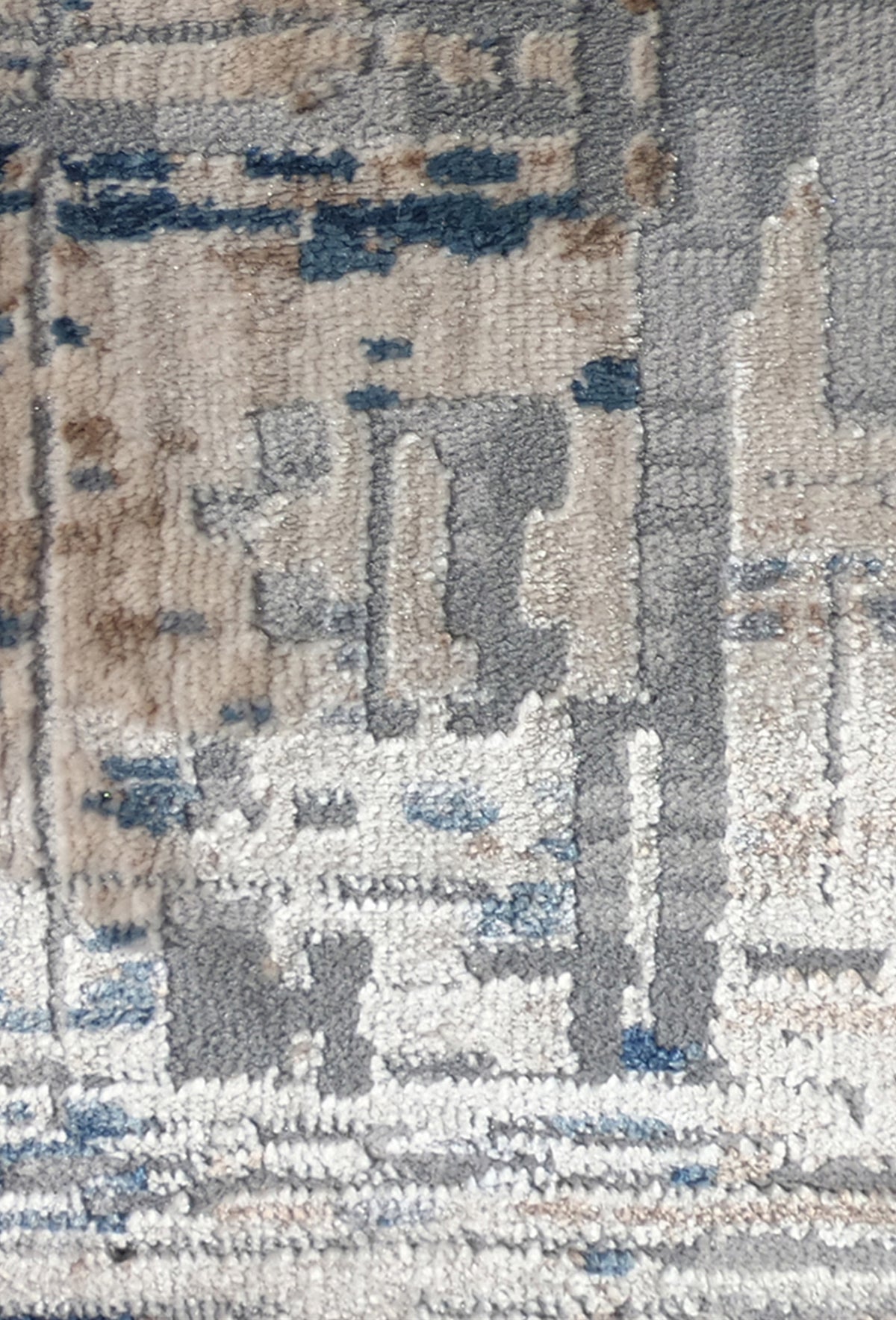 Diseño contemporáneo con motivos abstractos en alfombra turca importada