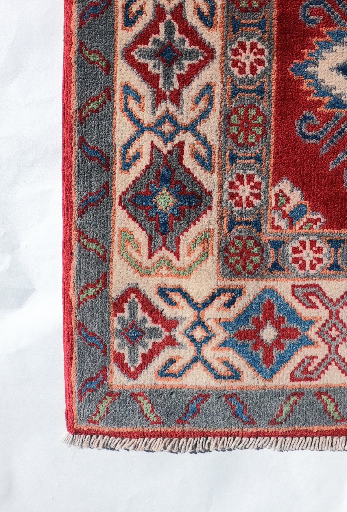 Alfombra de lana persa para living o comedor, estilo Kazak
