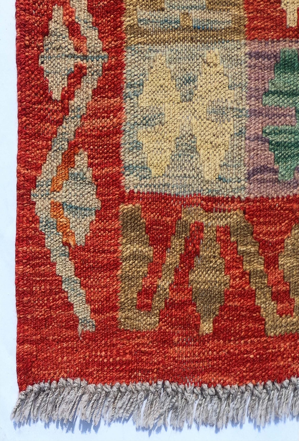 Textura natural de la lana en alfombra importada hecha a mano