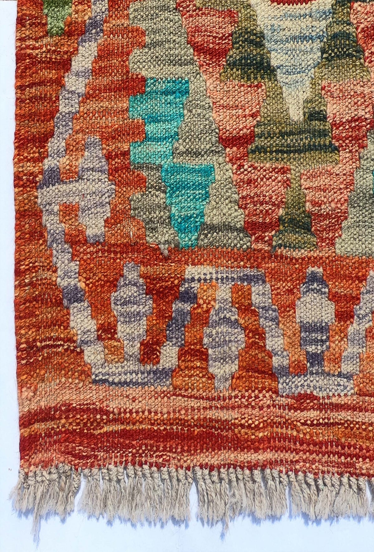 Textura natural de lana en alfombra hecha a mano con tintes naturales