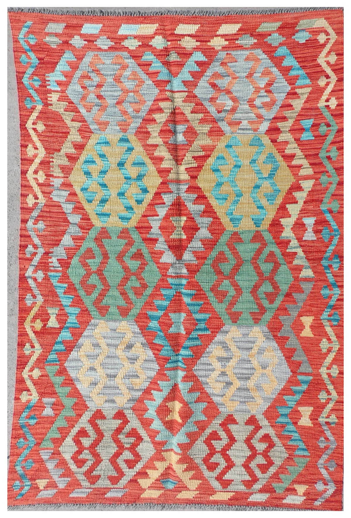 Alfombra Lana, Kelim Kashkuli 1.80 x 1.20 mts. 0098