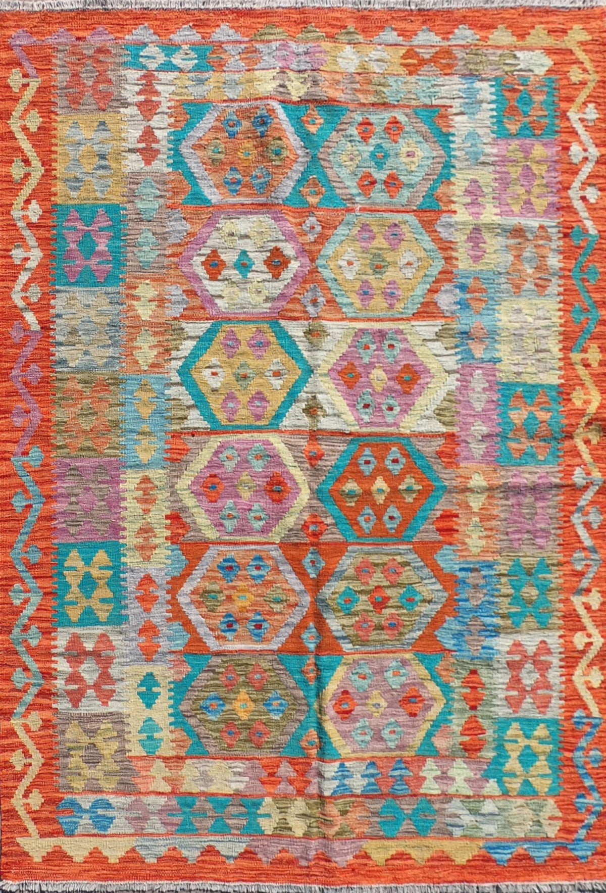 Alfombra lana, Kelim Kashkuli 1.90 x 1.40 mts. 008