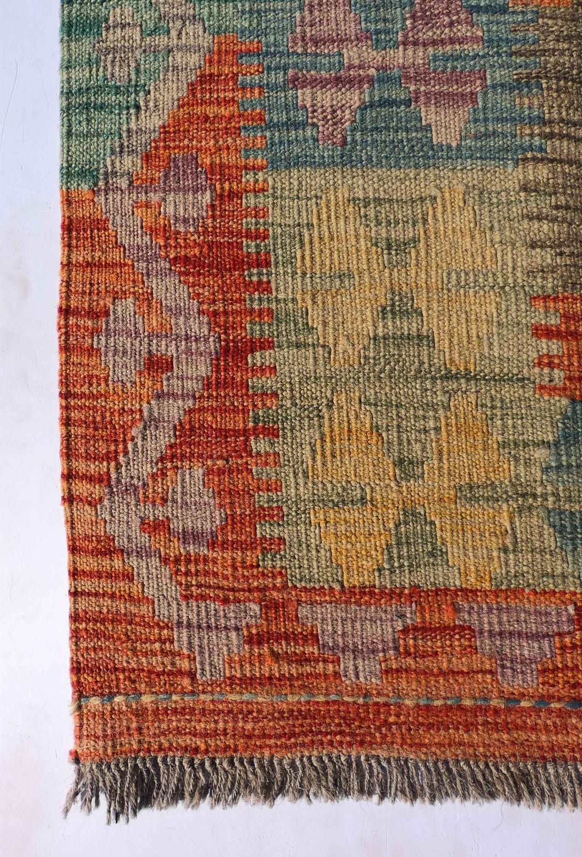 Alfombra Kelim Kashkuli para living o sala de estar, estilo pakistaní