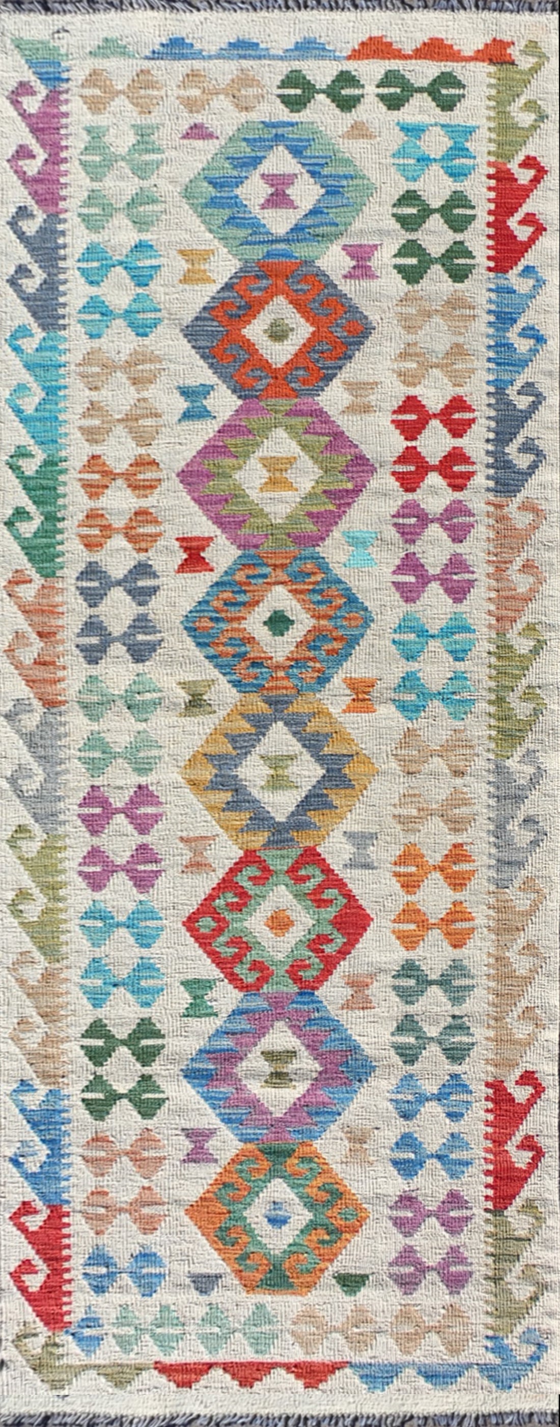Alfombra lana, Kelim Kashkuli 2.40 x 0.80 mts. 012