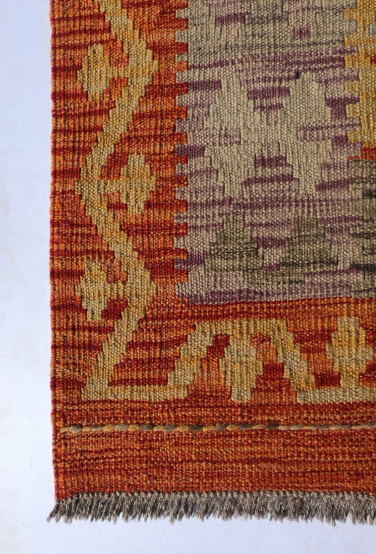 Alfombra Kelim Kashkuli con tintes naturales para living o comedor