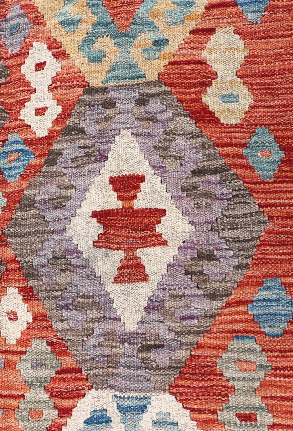 Alfombra de lana estilo Kelim Kashkuli con tintes naturales