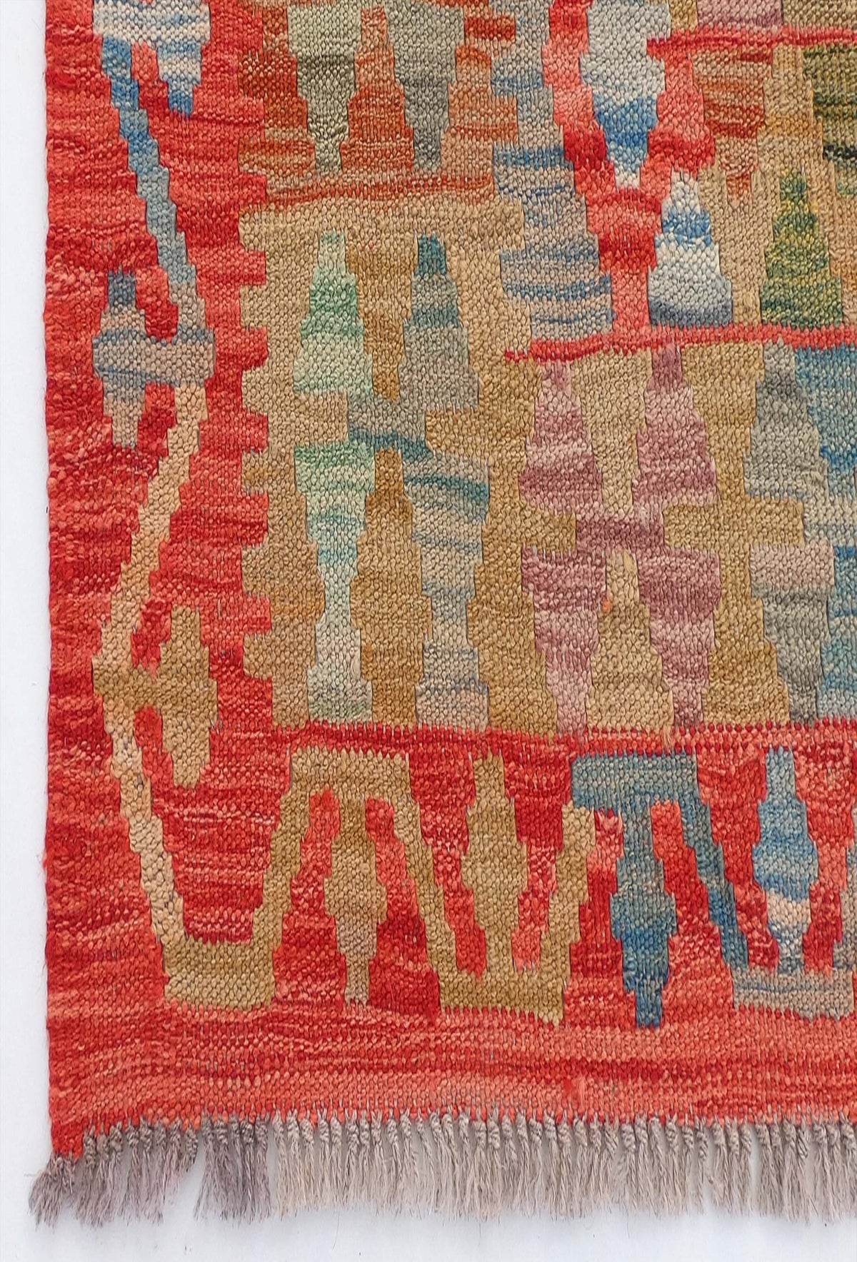 Textura de lana natural en alfombra Kelim hecha a mano