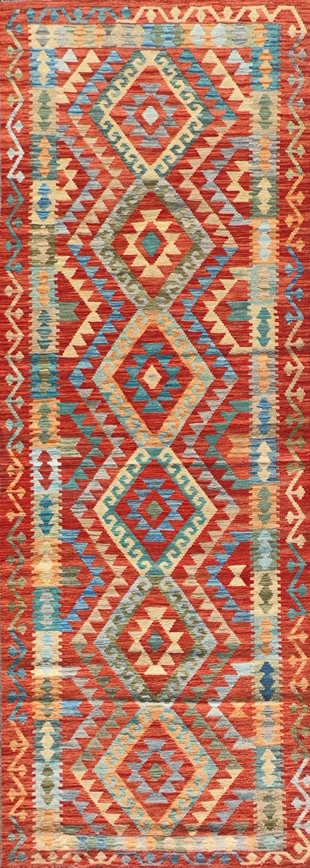 Alfombra lana, Kelim Kashkuli 2.90 x 0.90 mts. 044