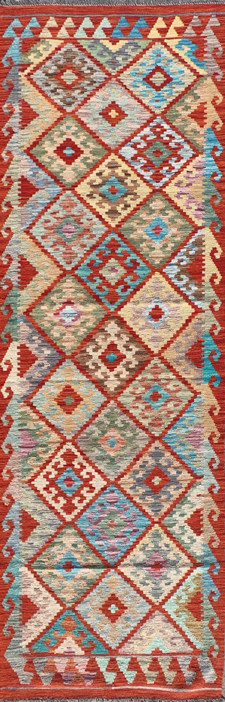 Alfombra lana, Kelim Kashkuli 2.90 x 0.90 mts. 045