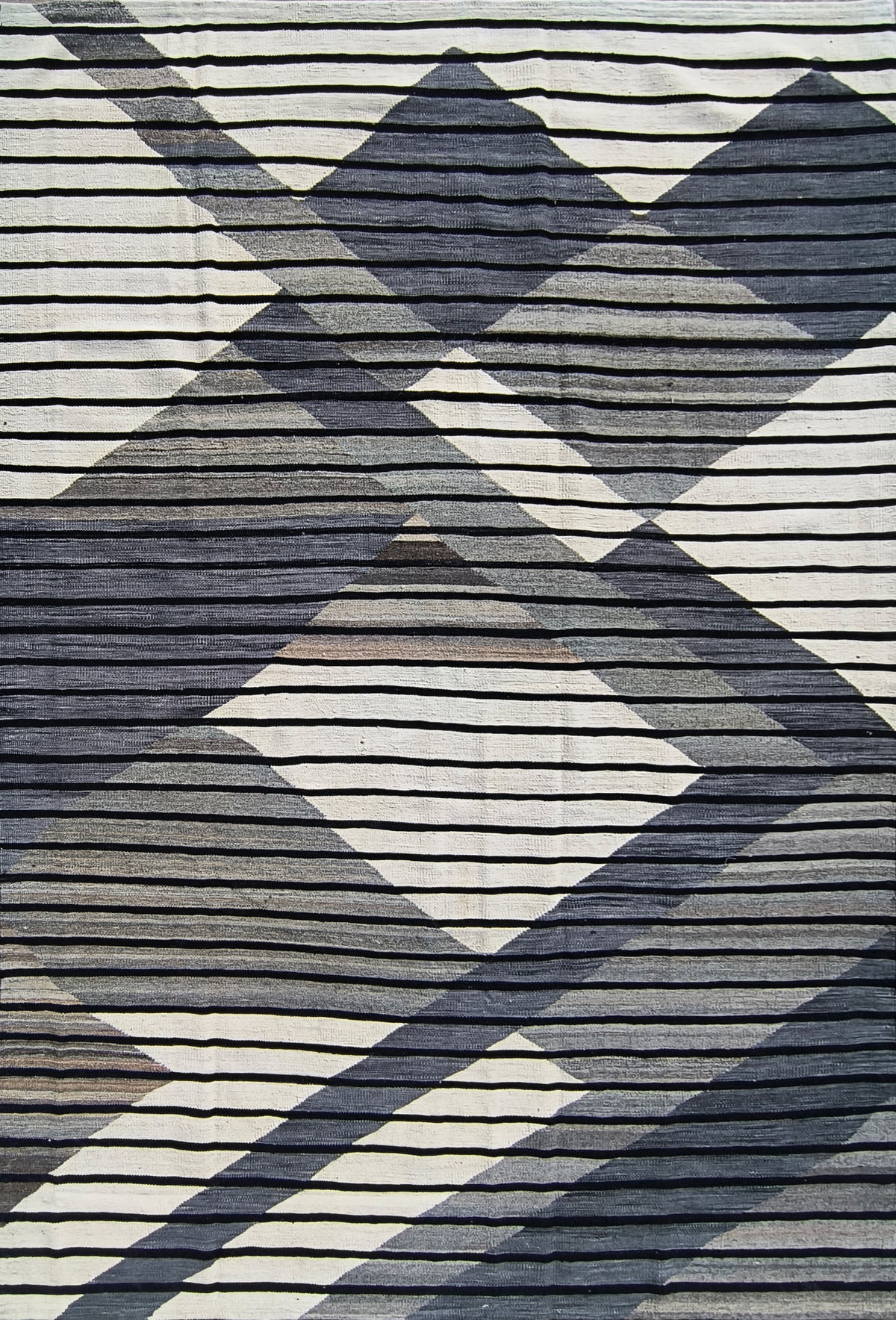 Alfombra de lana tejida a mano estilo Kelim con diseño geométrico - Consorcio Persa