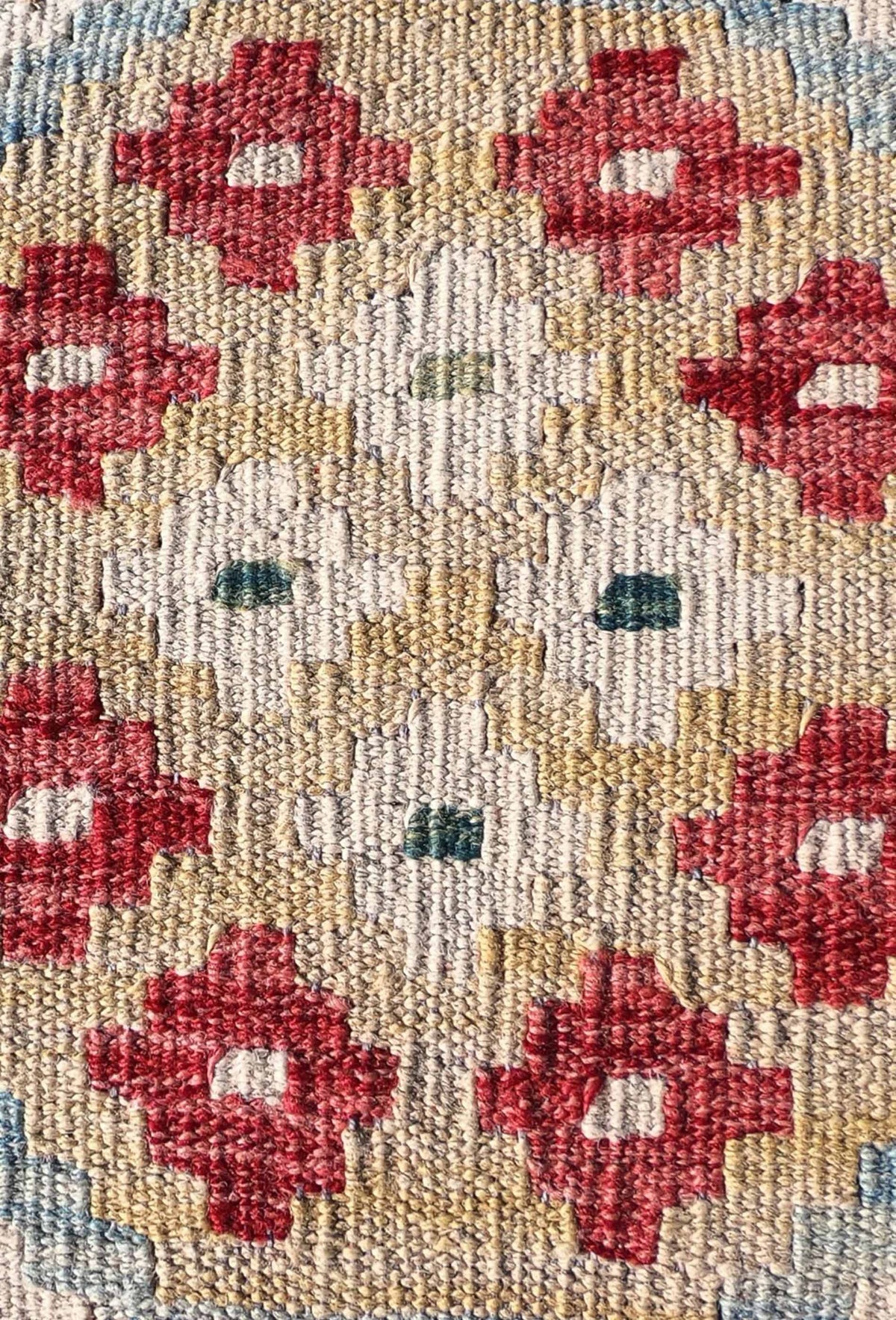 Alfombra Kelim Kashkuli colorida tejida en lana, origen Pakistan