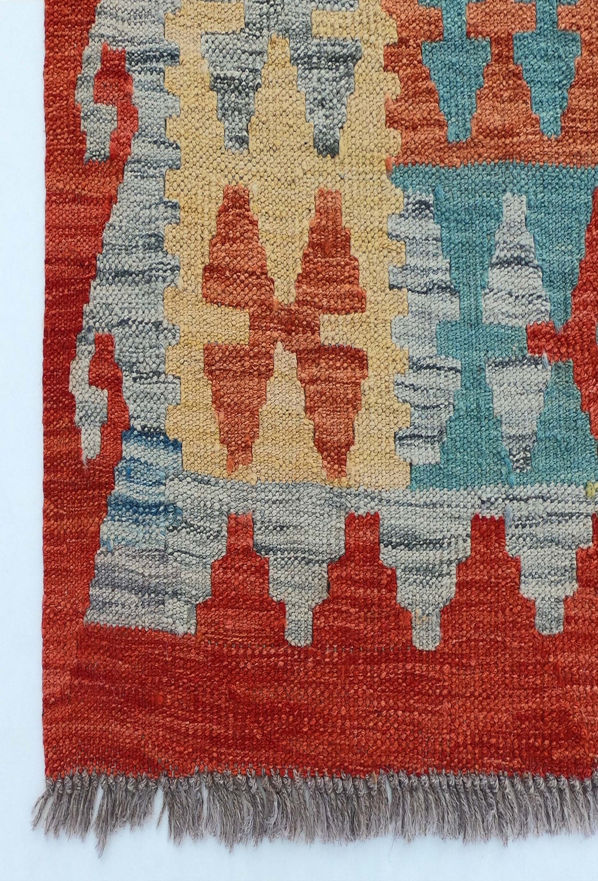 Textura de lana natural en alfombra Kelim hecha a mano