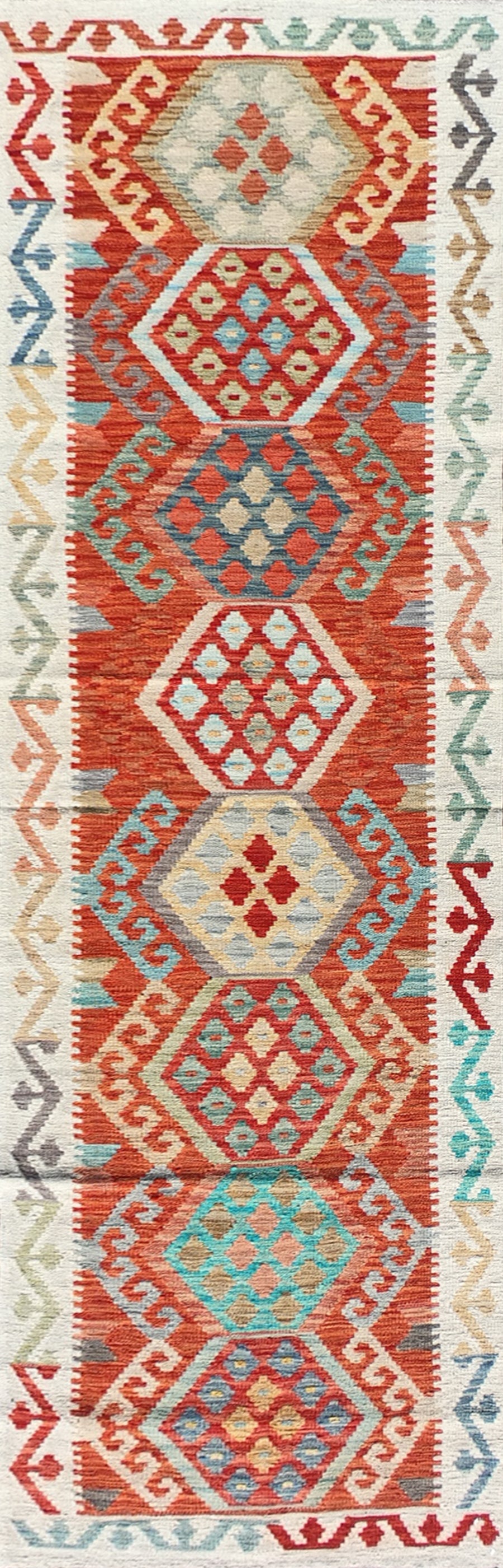 Alfombra lana, Kelim Kashkuli 3.10 x 0.80 mts. 026