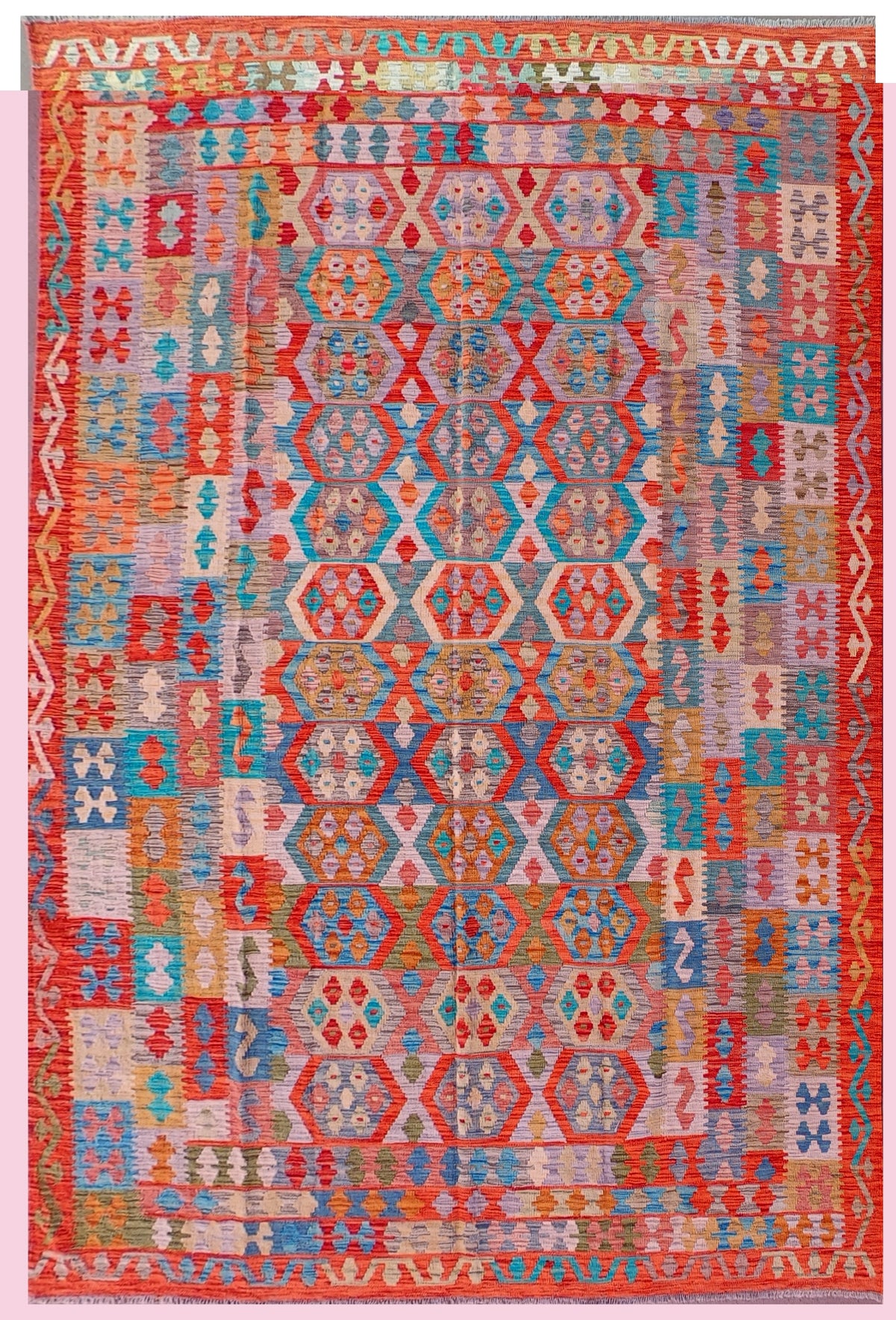 Alfombra Lana, Kelim Kashkuli 3.50 x 2.50 mts. 0022