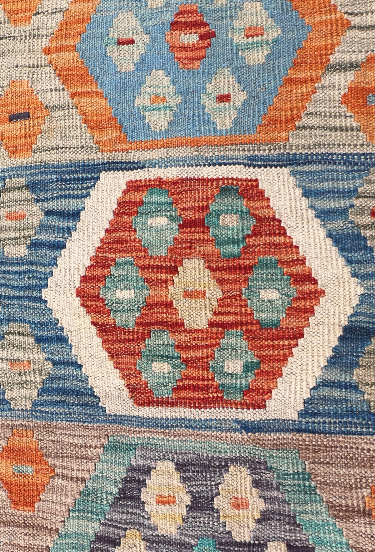 Alfombra de lana Kelim Kashkuli con tintes naturales