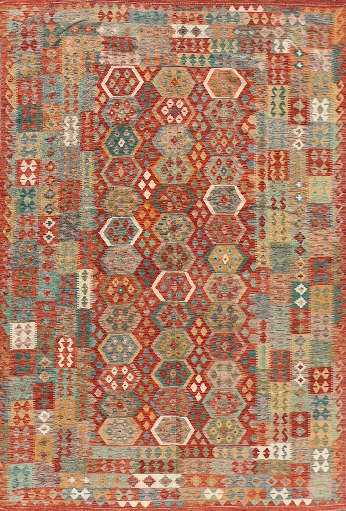Alfombra lana, Kelim Kashkuli 3.50 x 2.50 mts. 066