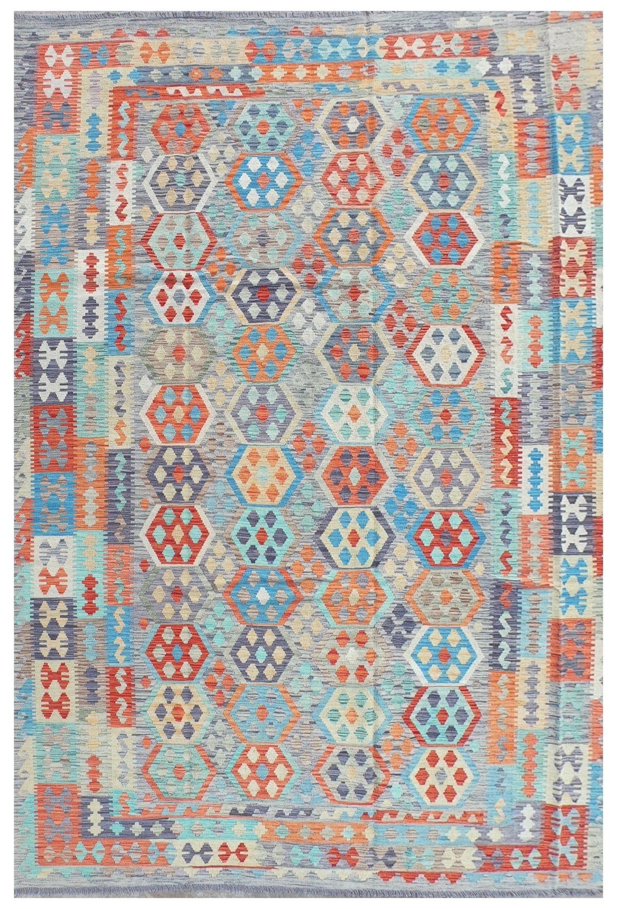 Alfombra Lana, Kelim Kashkuli 3.50 x 2.50 mts. 0074