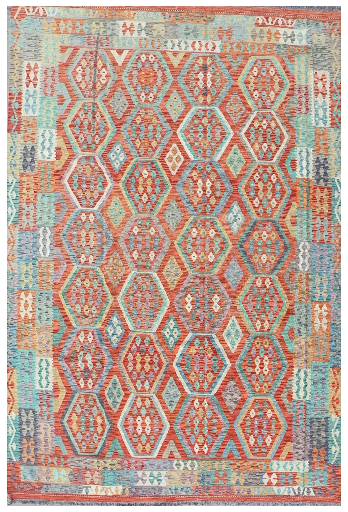 Alfombra Lana, Kelim Kashkuli 3.50 x 2.50 mts. 0031