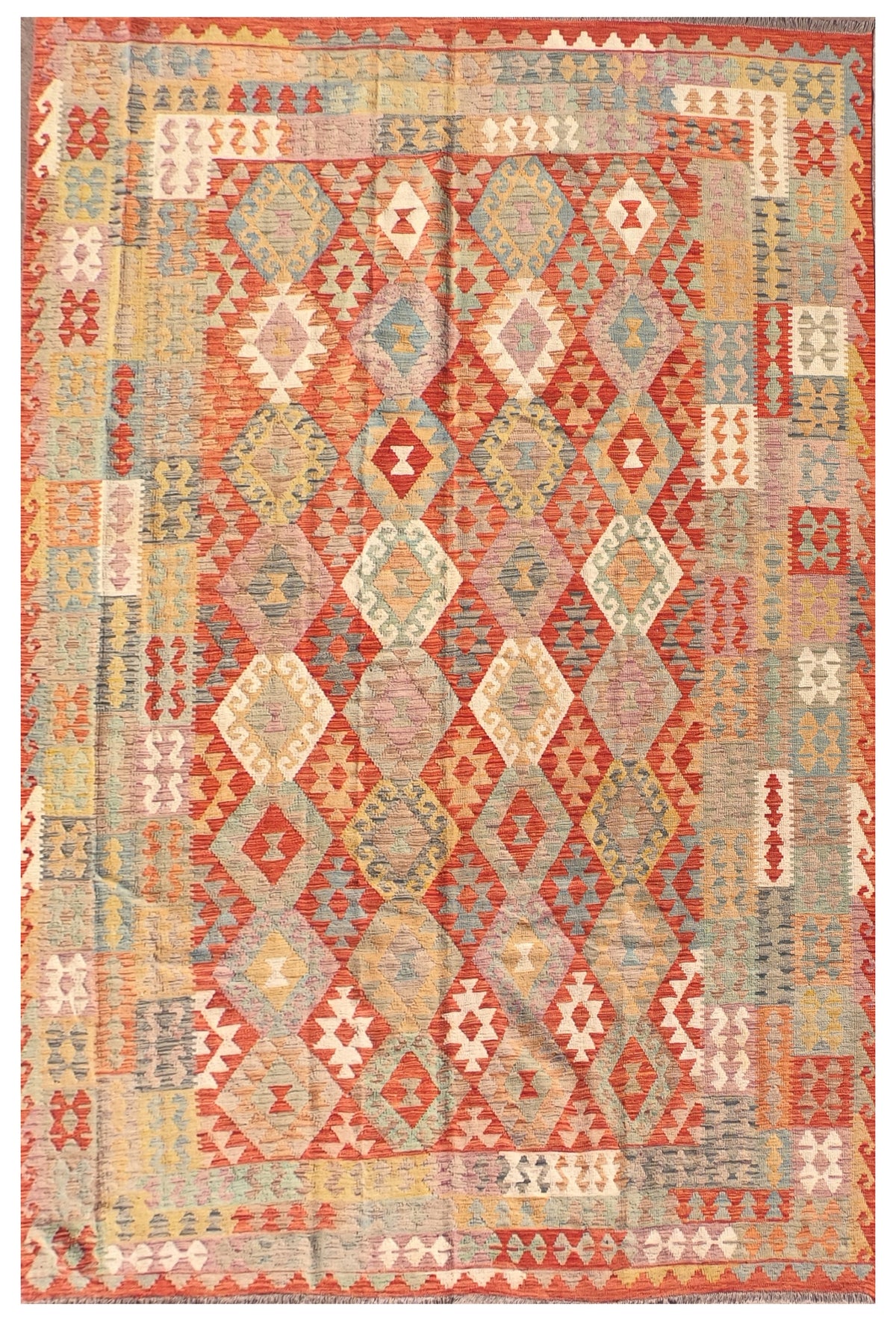 Alfombra Lana, Kelim Kashkuli 3.50 x 2.50 mts. 0013