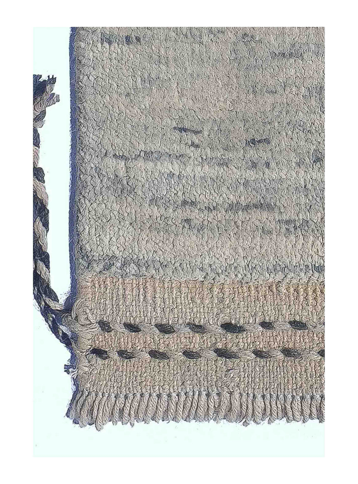 Textura rica de lana natural en alfombra vintage importada