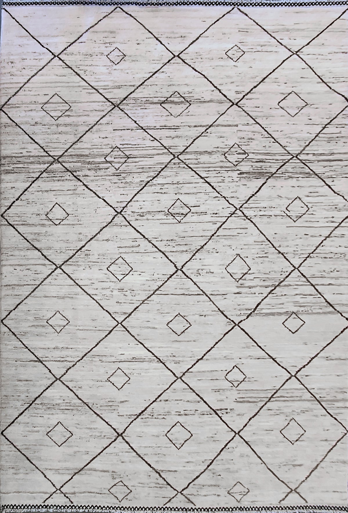 Alfombra de lana pakistaní con diseño geométrico contemporáneo