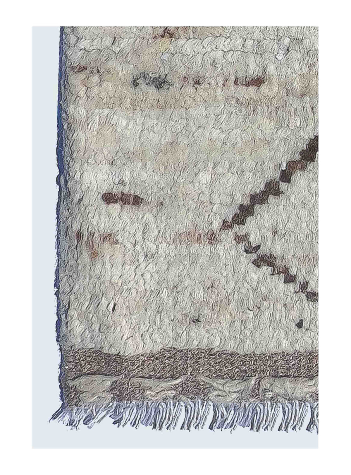 Textura detallada de lana natural en alfombra importada hecha a mano