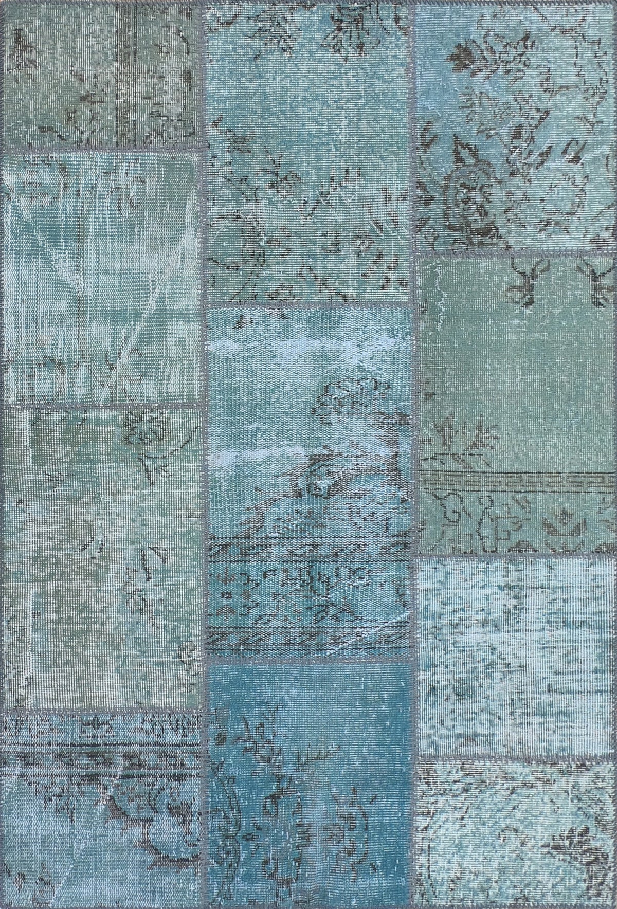 Alfombra de lana turca estilo patchwork vintage, hecha a mano - Consorcio Persa
