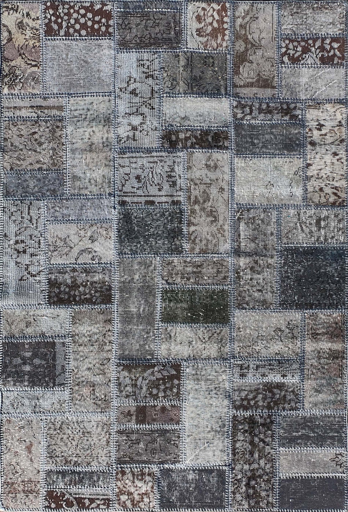 Alfombra turca patchwork de lana vintage, hecha a mano - Consorcio Persa