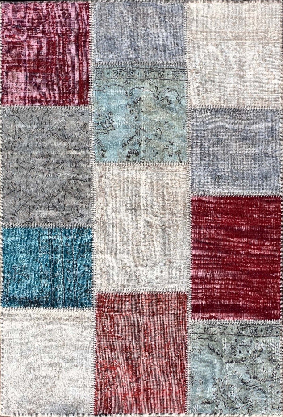 Alfombra Patchwork Turca de lana, diseño único hecho a mano - Consorcio Persa