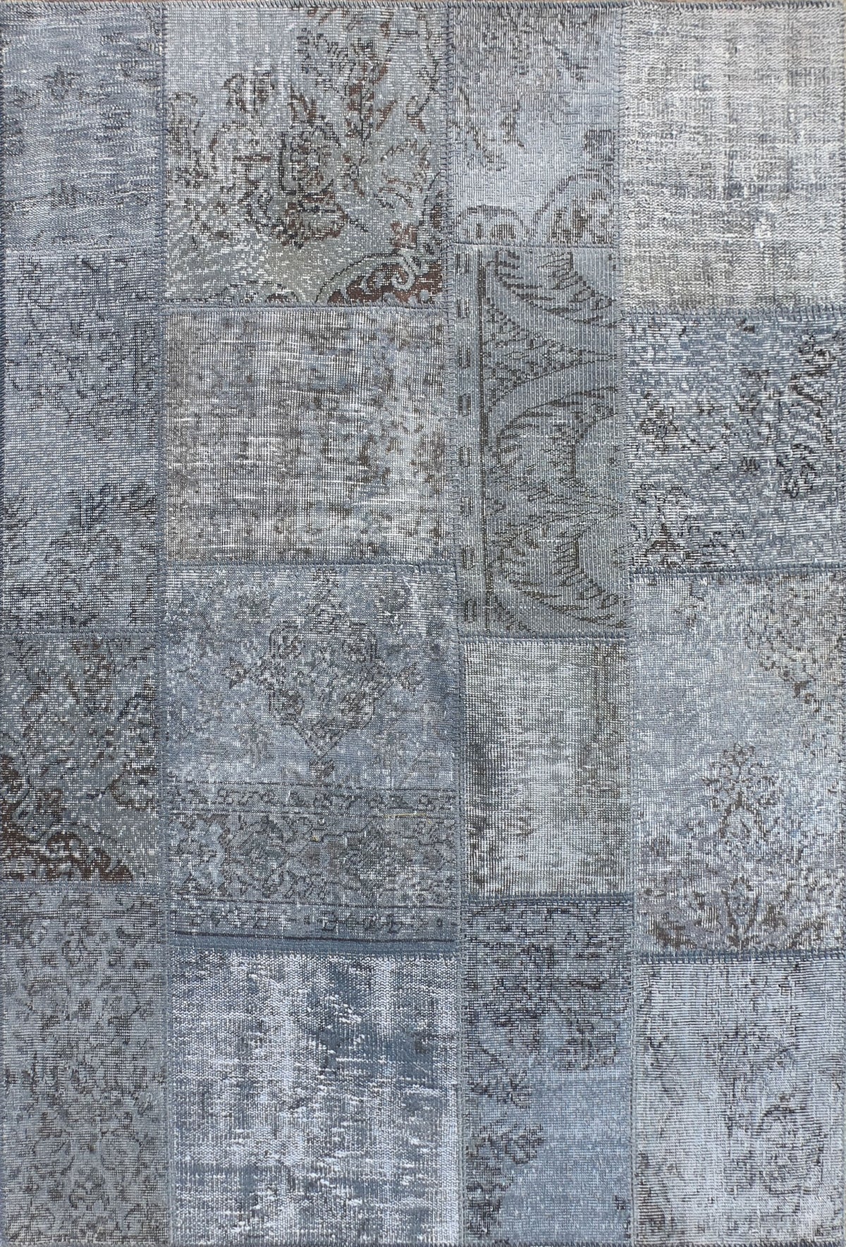 Alfombra de lana vintage turca patchwork, diseño único hecho a mano - Consorcio Persa