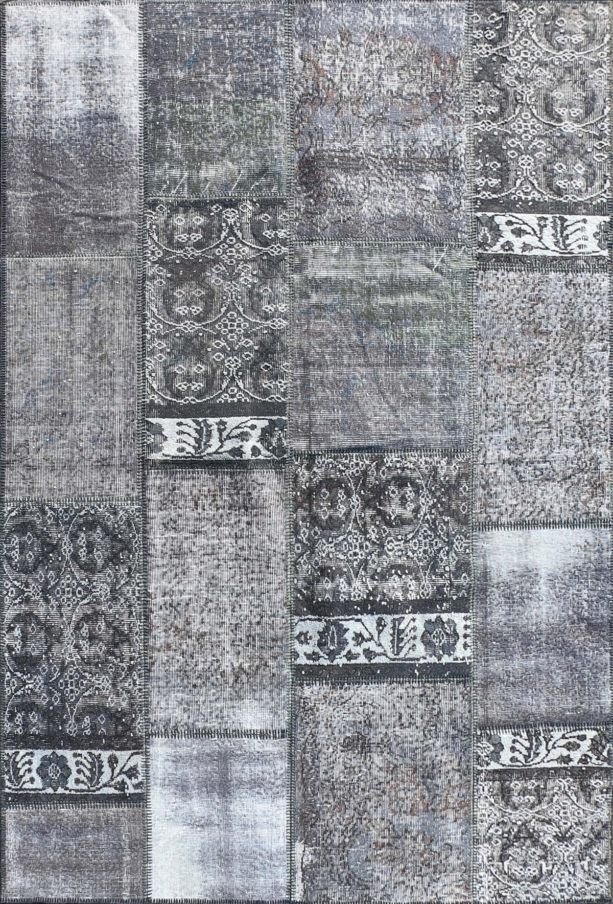 Alfombra turca patchwork de lana vintage hecha a mano - Consorcio Persa