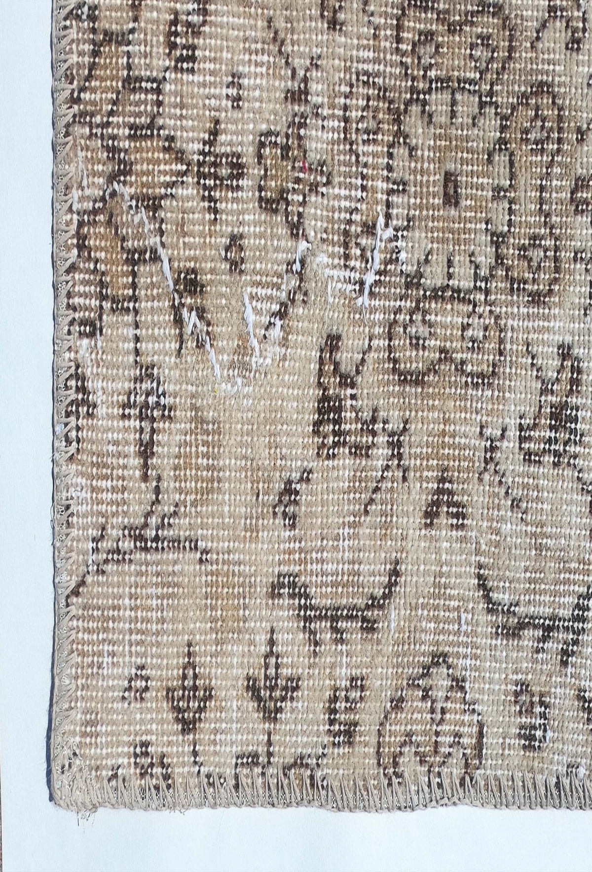 Textura de lana natural en alfombra persa hecha a mano, estilo vintage