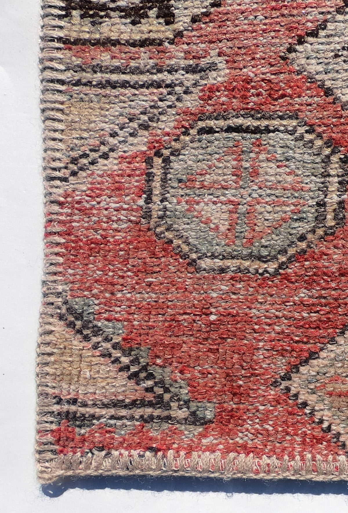 Textura detallada de la lana en alfombra turca vintage hecha a mano