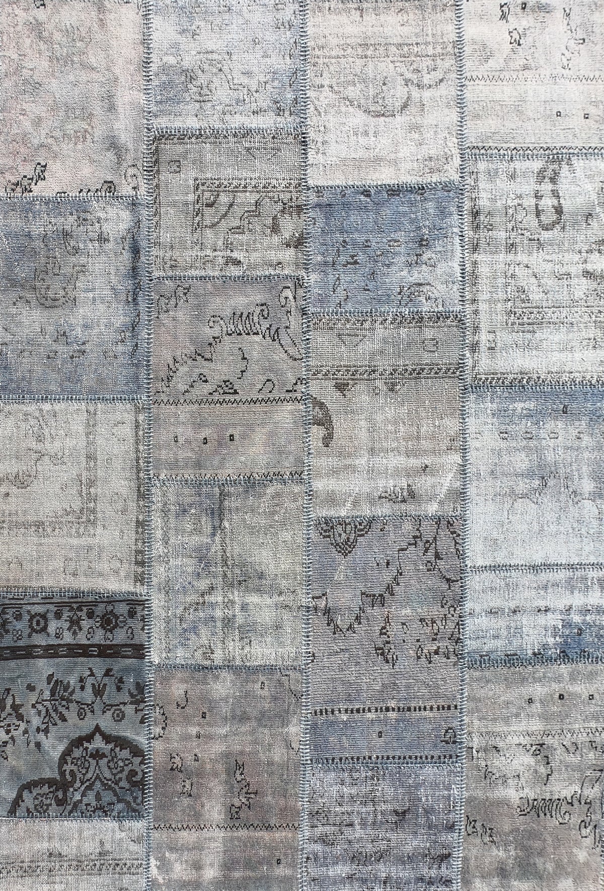 Alfombra turca patchwork de lana vintage, hecha a mano - Consorcio Persa