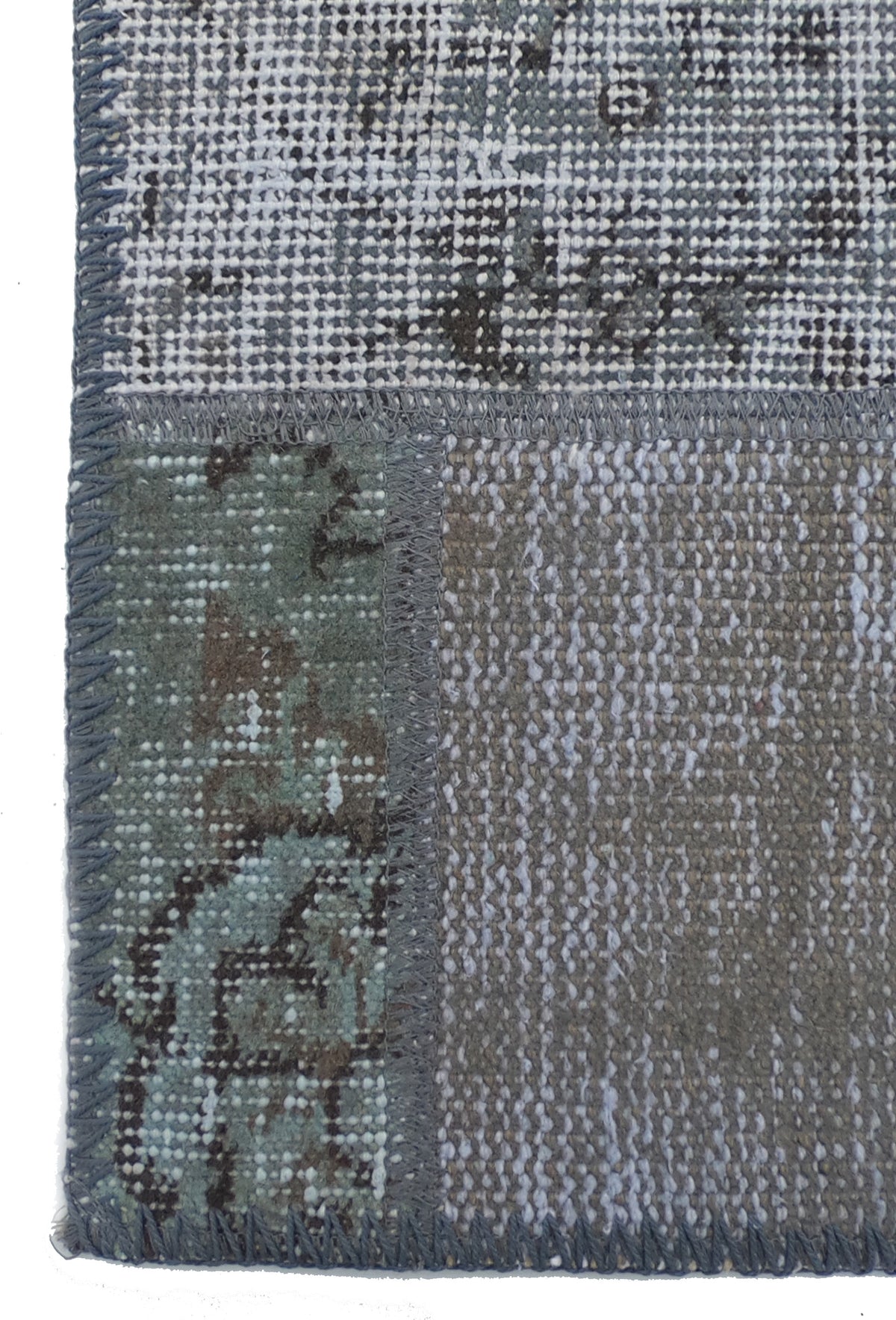 Alfombra turca patchwork de lana vintage, diseño único hecho a mano - Consorcio Persa