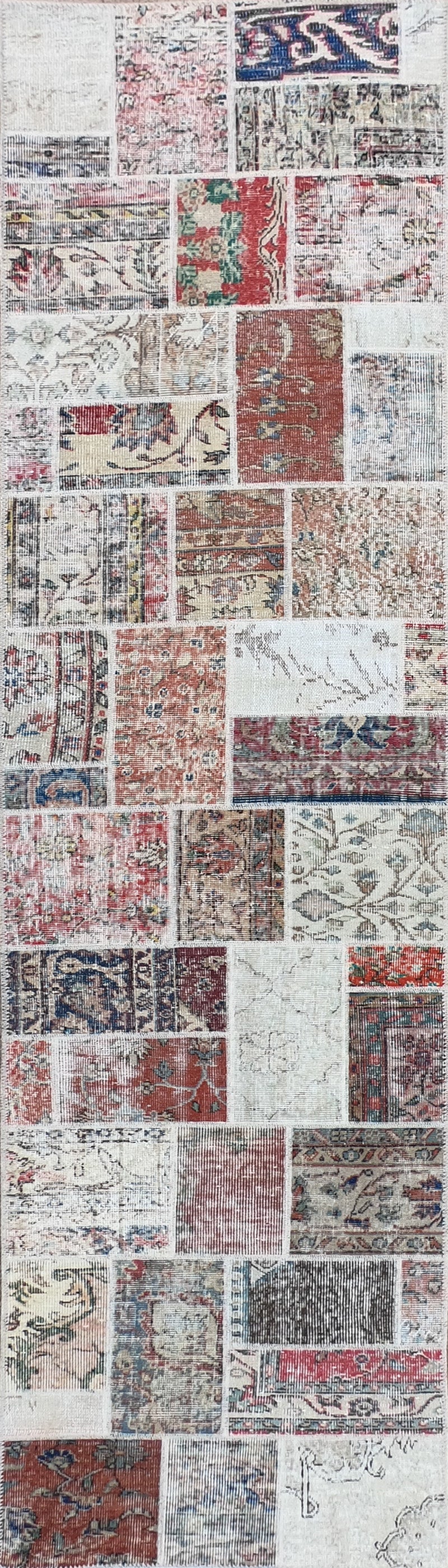Alfombra persa vintage patchwork de lana turca hecha a mano - Consorcio Persa