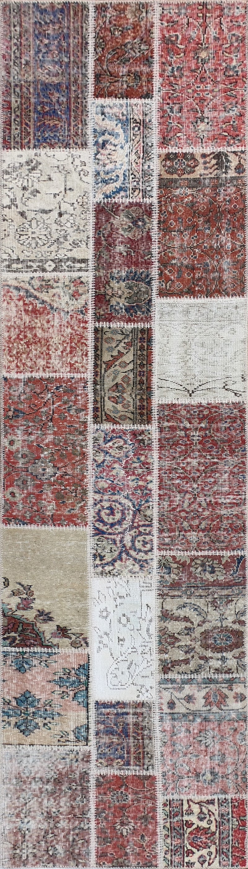 Alfombra persa vintage de lana hecha a mano, estilo patchwork - Consorcio Persa