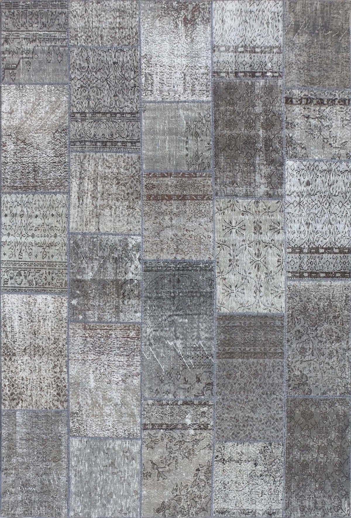 Alfombra de lana turca estilo vintage, patchwork artesanal - Consorcio Persa
