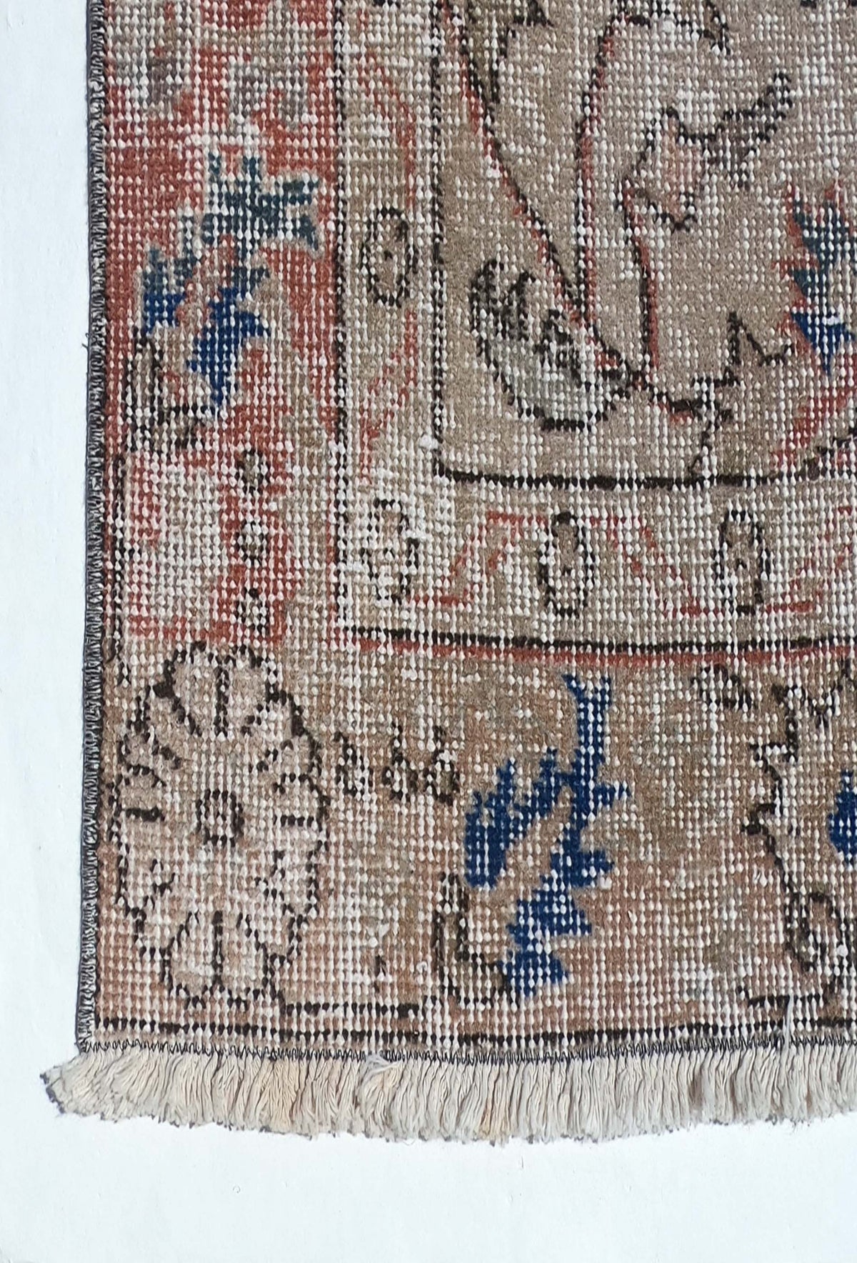 Textura detallada de la lana en alfombra persa vintage hecha a mano