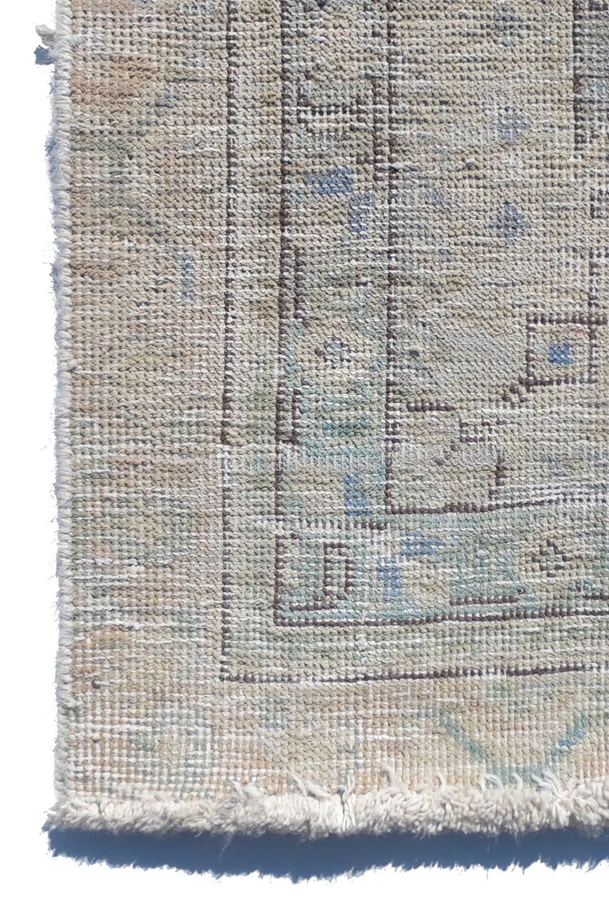 Textura de lana natural en alfombra turca vintage, tacto suave
