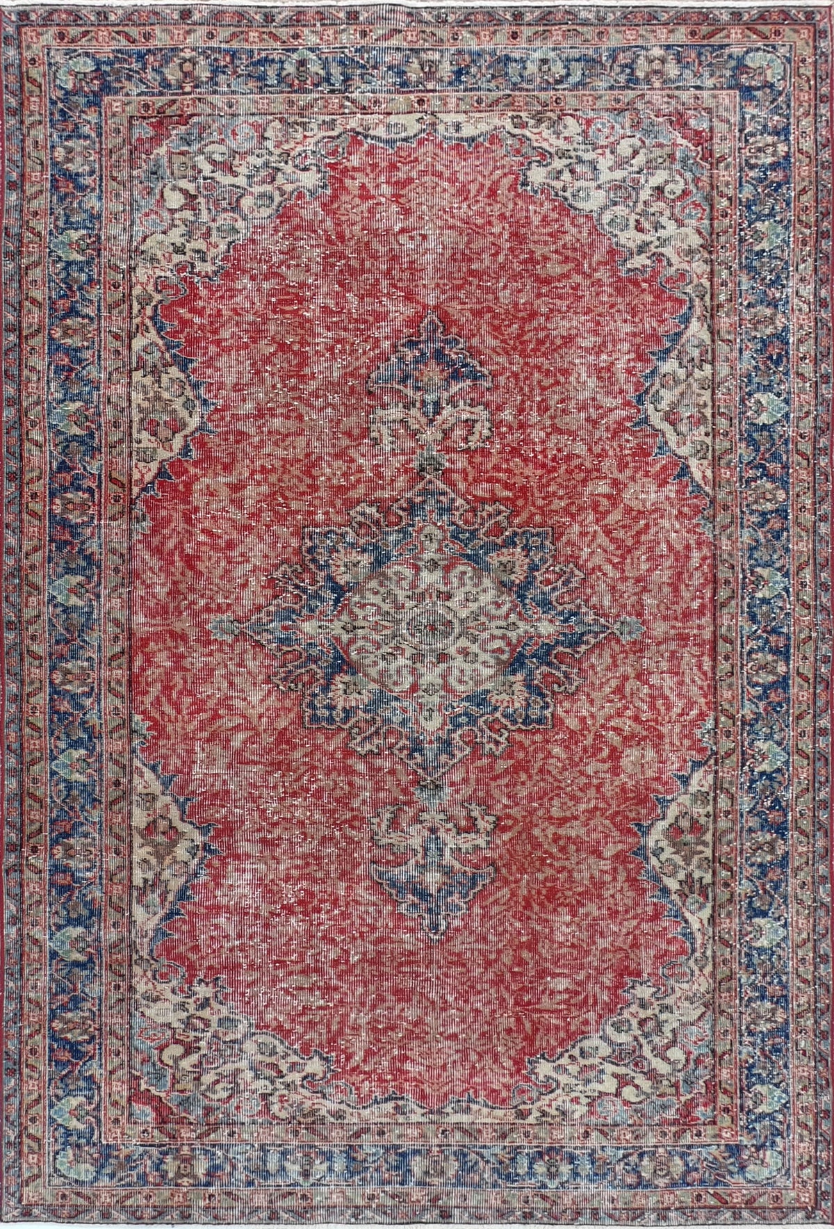 Alfombra persa vintage de lana, hecha a mano, estilo envejecido - Consorcio Persa