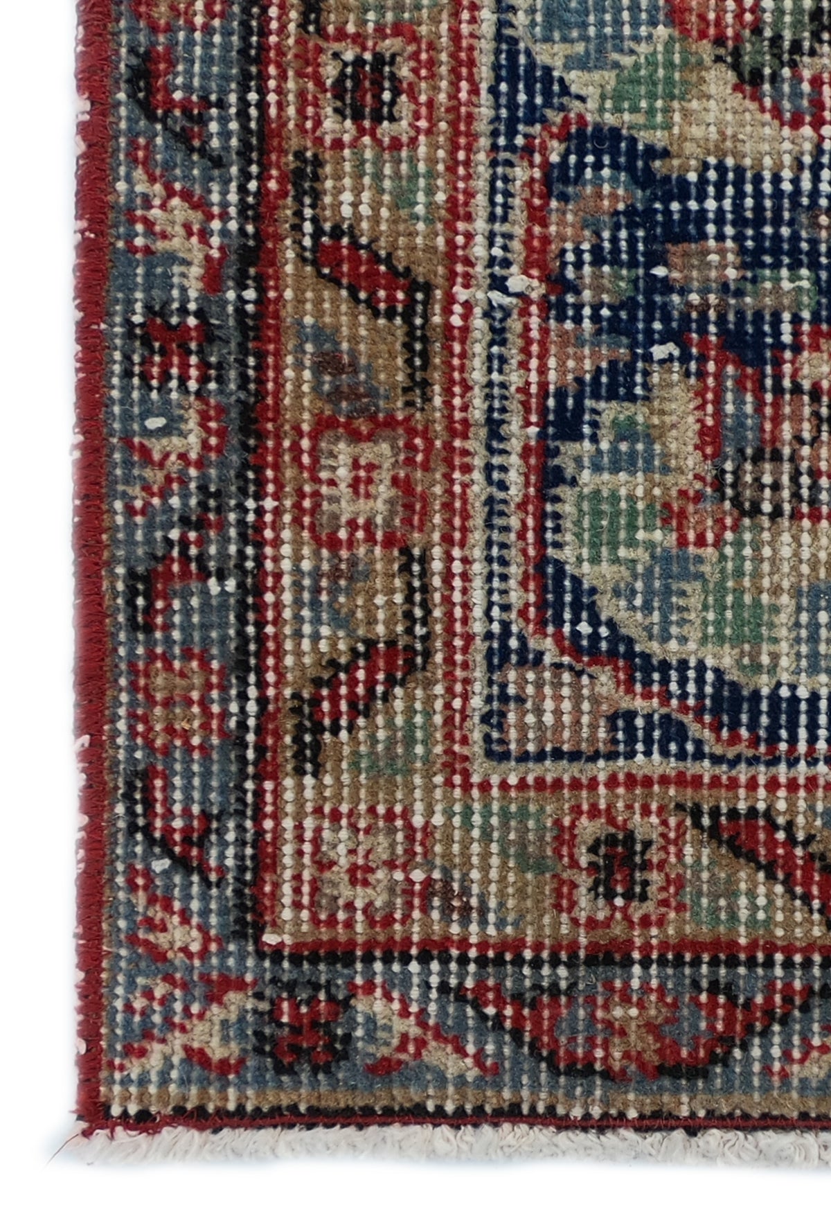 Textura de lana natural en alfombra persa vintage importada