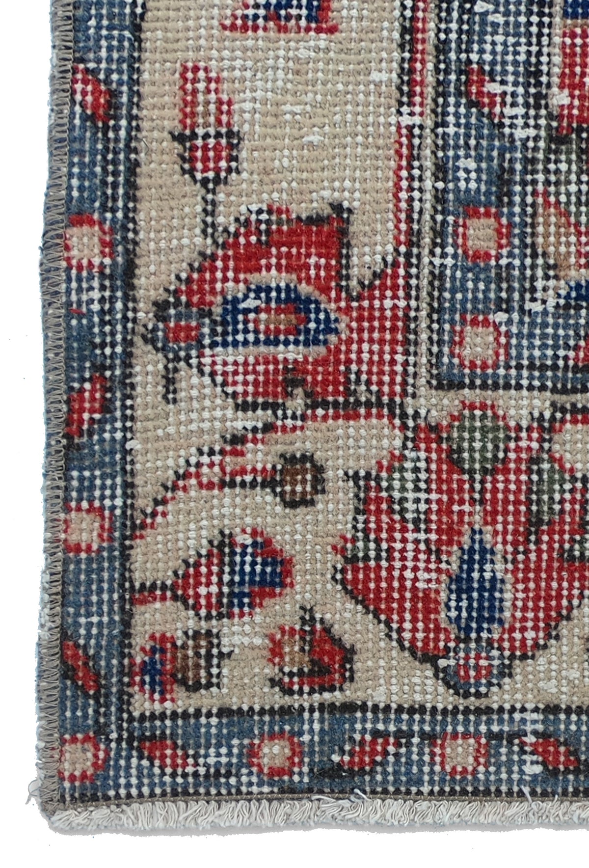 Textura de lana natural en alfombra persa vintage hecha a mano