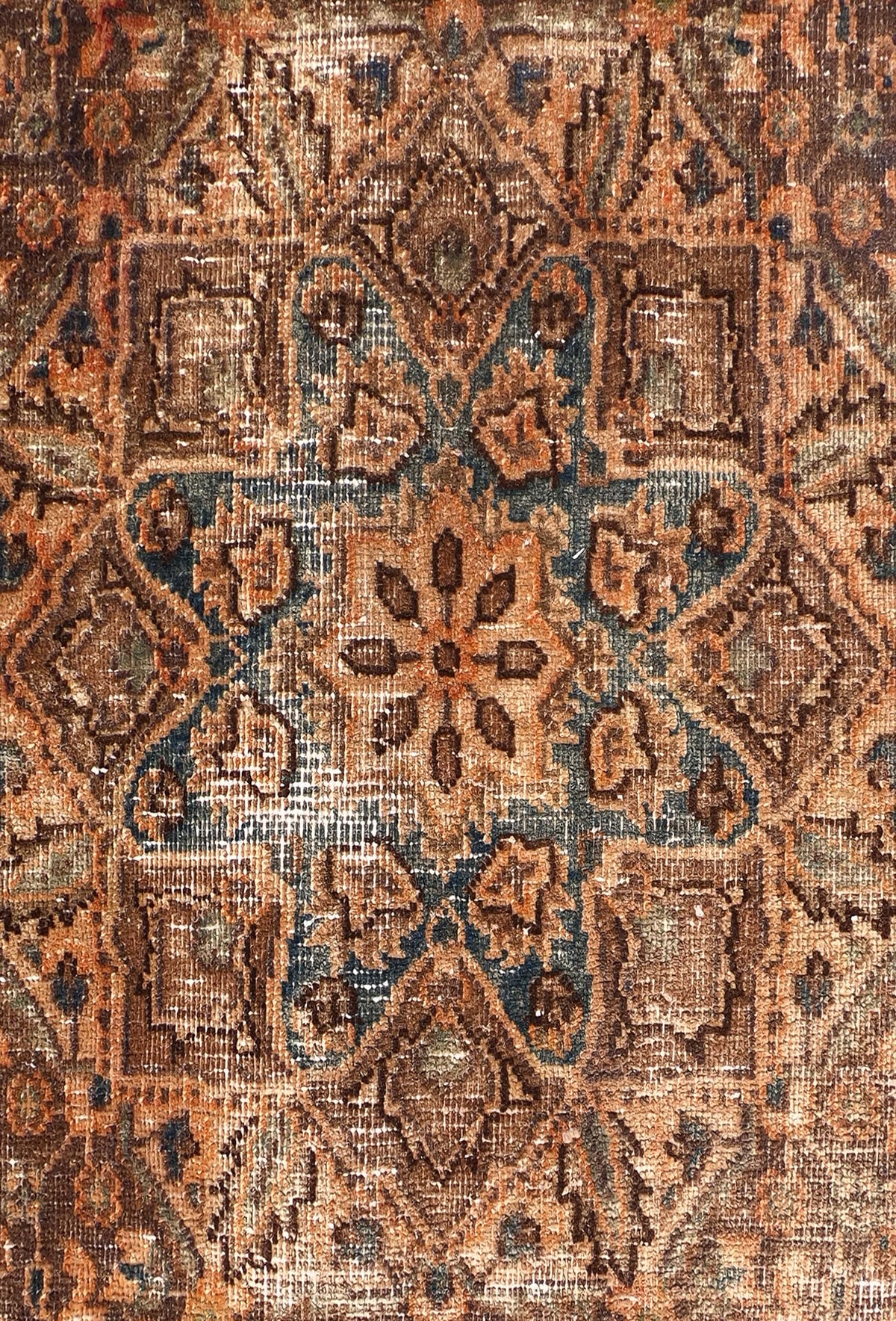 Diseño clásico decolorado en alfombra persa turca hecha a mano